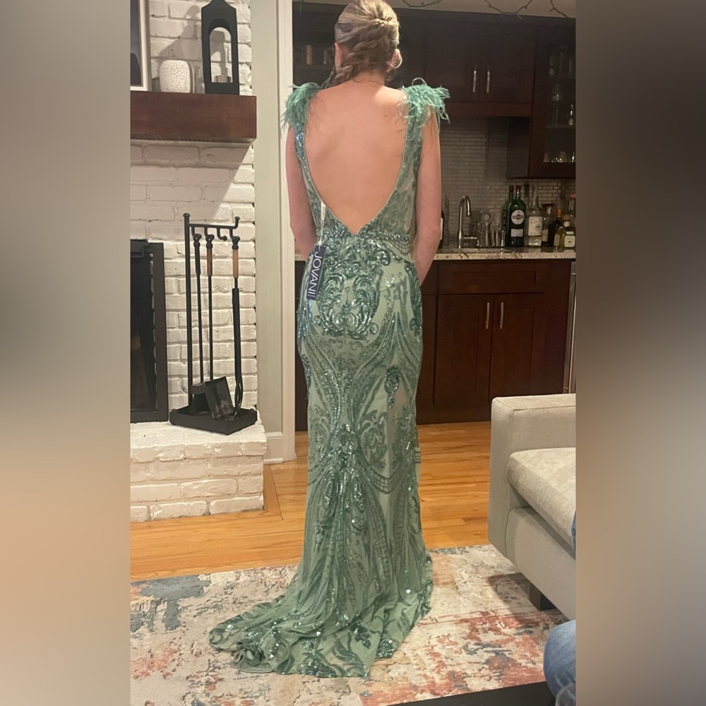 JOVANI SAGE GREEN PROM DRESS